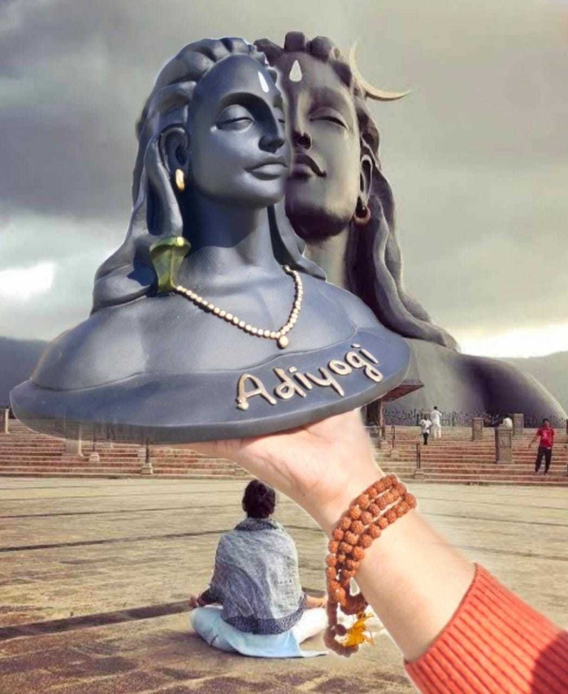 5.5 inch Adiyogi Statue with Rudraksha Mala for Car Accessories