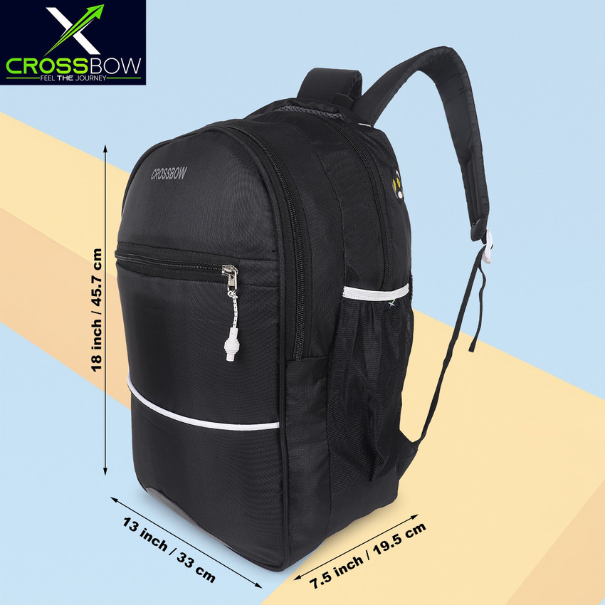Crossbow Waterproof Laptop Backpack for Boys Girls Office School College 18 Inch 35 L Laptop Backpack BLACK Price in India Flipkart