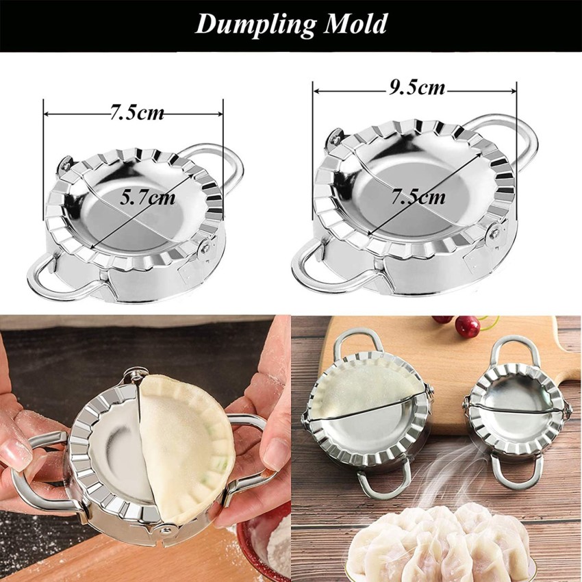 Buy MAAHIL Stainless Steel Dumpling Maker (Momos Maker) Dough Press Mould  Wrapper Dough Cutter for Kitchen Making Tools Online at Best Prices in  India - JioMart.