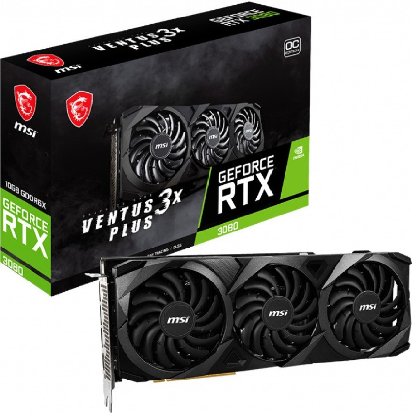 MSI NVIDIA GeForce RTX 3080 VENTUS 3X PLUS 10G OC LHR 10 GB GDDR6X ...