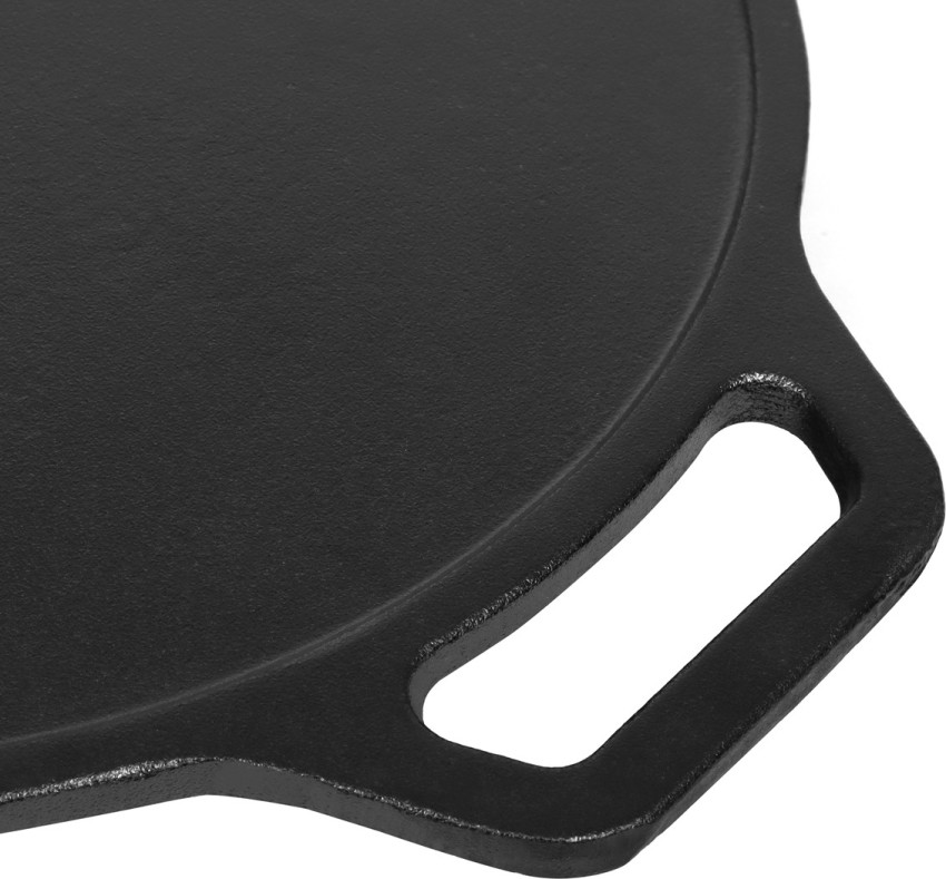 Cast Iron Dosa Tawa - 12 Inches - Flat Bottom - Double Handle - Heavy