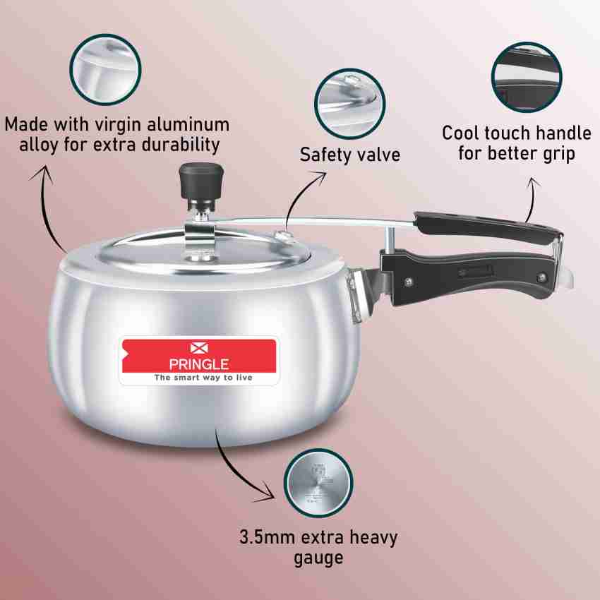 PRINGLE ELEGANCE ALUMINIUM 5 L Inner Lid Induction Bottom Pressure Cooker Price in India Buy PRINGLE ELEGANCE ALUMINIUM 5 L Inner Lid Induction Bottom Pressure Cooker online at Flipkart