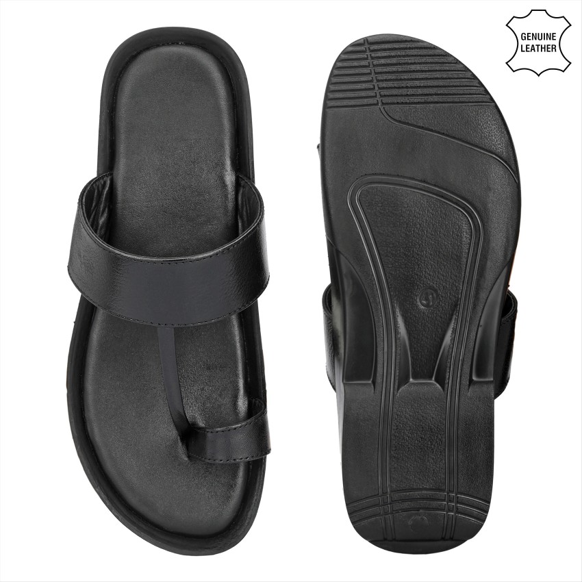 AUSERIO Genuine Leather Slippers Flip Flops Thong Sandals Men