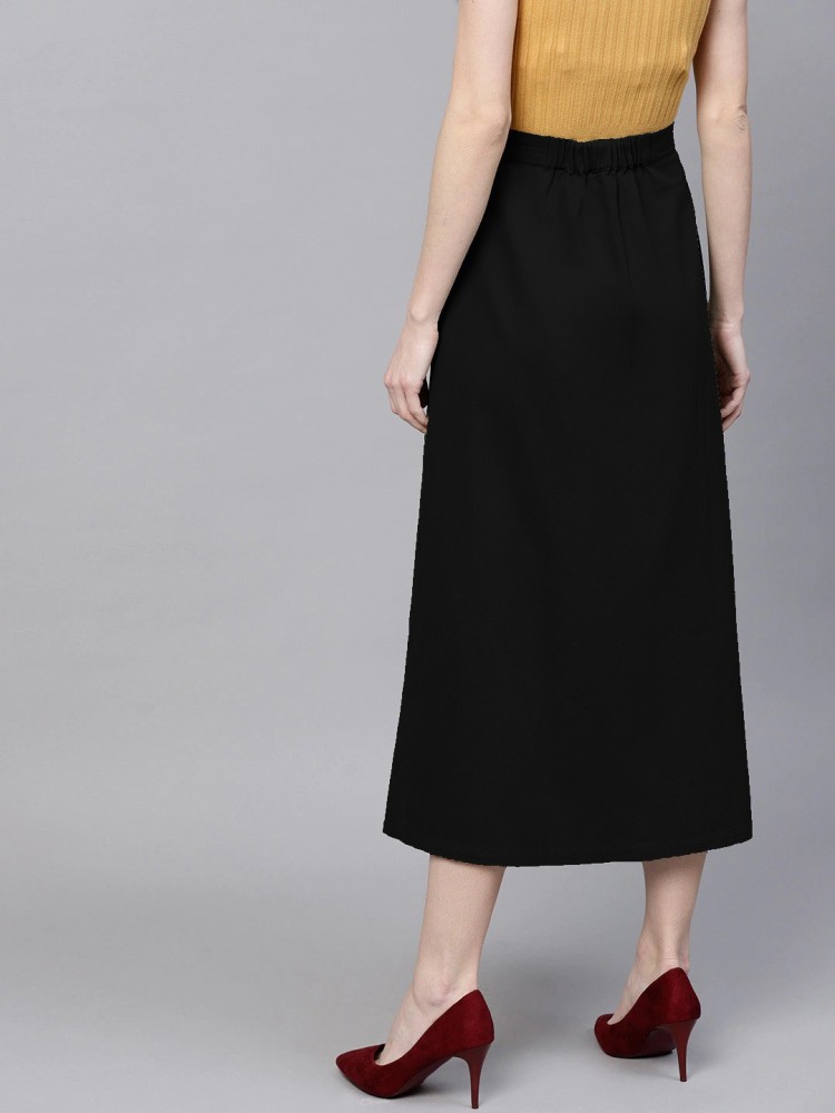 Designer black a line skirt best sale