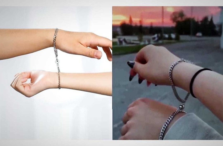 Pinmart's Silver Plated Metal Chain Link Charm Bracelet, Women's, Size: 1, Grey Type