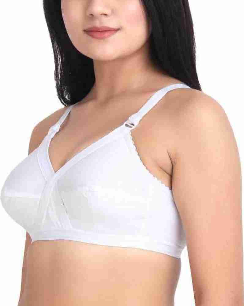 Buy PIKVY Women White Cotton Non Padded Bra Very Soft