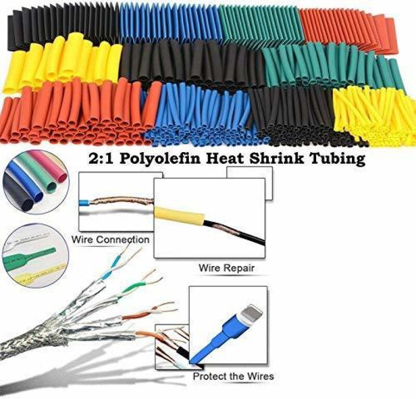 Techtest Wire Sleeve Heat Shrink Tube Cable Sleeve Wrap Electrical  Insulated Wire Sleeve Heat Shrink Cable Sleeve 560 Pcs ( Multicolor ) Heat  Shrink Cable Sleeve Price in India - Buy Techtest