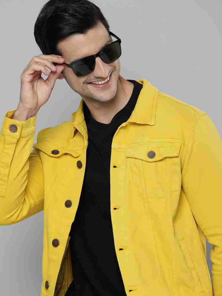 HOZIE Full Sleeve Solid Men Denim Jacket - Buy HOZIE Full Sleeve Solid Men Denim  Jacket Online at Best Prices in India