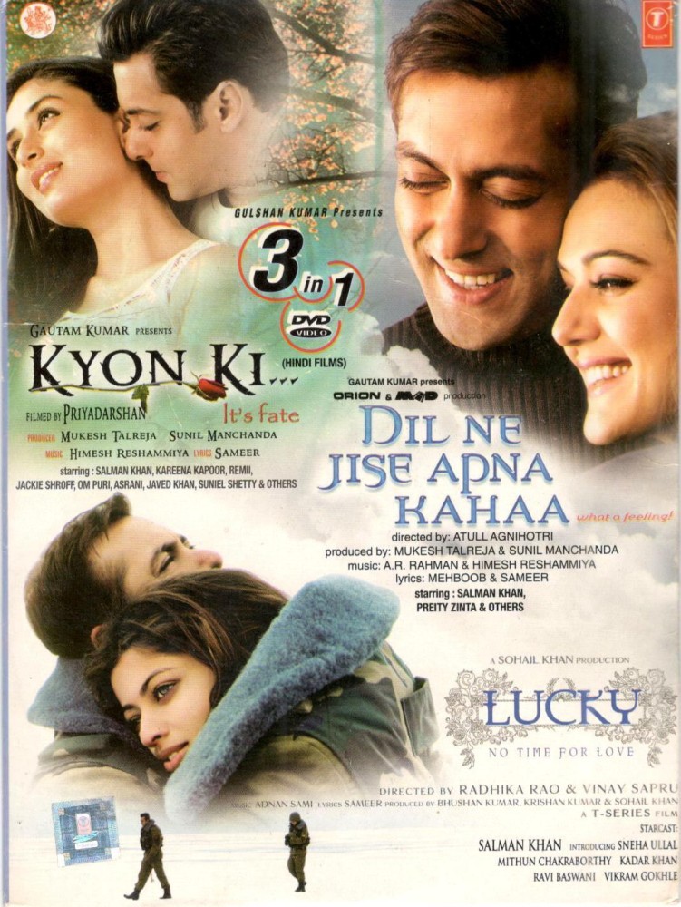 3 In 1 Hindi Movie Kyon Ki Dil Ne Jise Apna Kahaa Lucky Price in