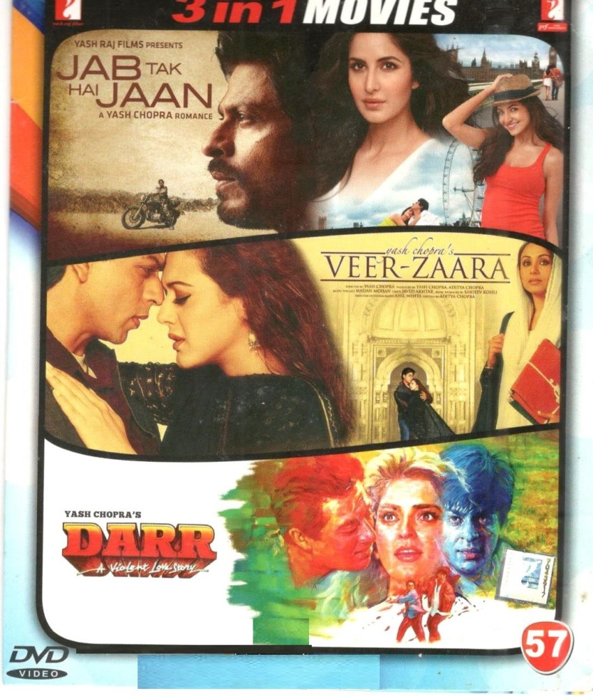 3 In 1 Movies Jab Tak Hai Jaan Veer Zaara Darr Price in India