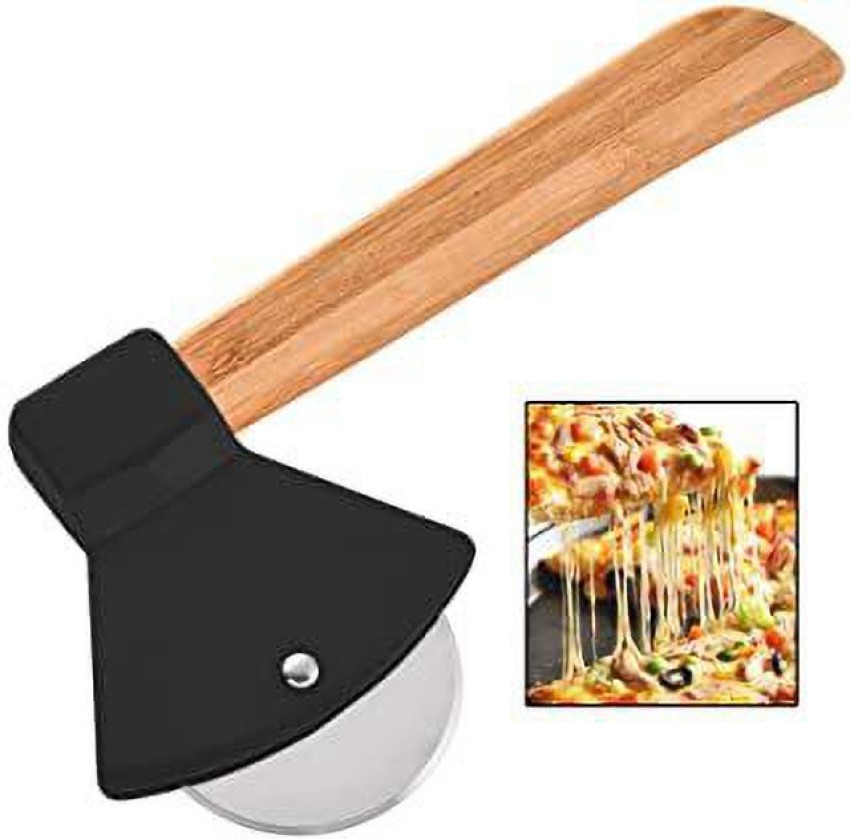 Dropship 1pc Pizza Hob; Axe Bamboo Handle Cutter; Kitchen Gadgets