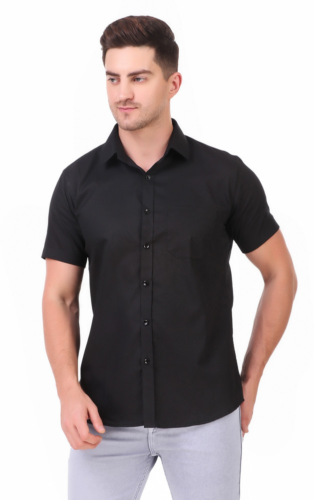 DESIGN UP Men Solid Formal Black Shirt Buy DESIGN UP Men Solid