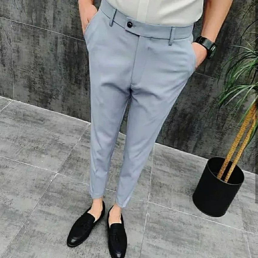 Blends Trendz Slim Fit Men Silver Trousers  Buy Blends Trendz Slim Fit Men  Silver Trousers Online at Best Prices in India  Flipkartcom