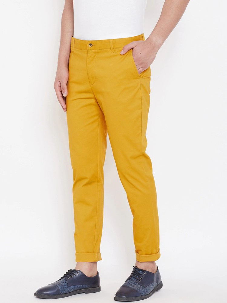 Buy Men Trouser Men Mustard Summer Casual Trouser Men Mustard Slim Online  in India  Etsy