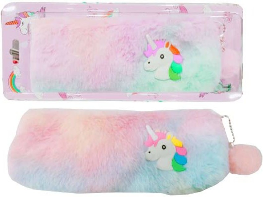 New Pencil Pouch Storage Bag Travel Pouch for Girls, Soft Cute Pouches  Cotton Pouch, Unicorn Fur