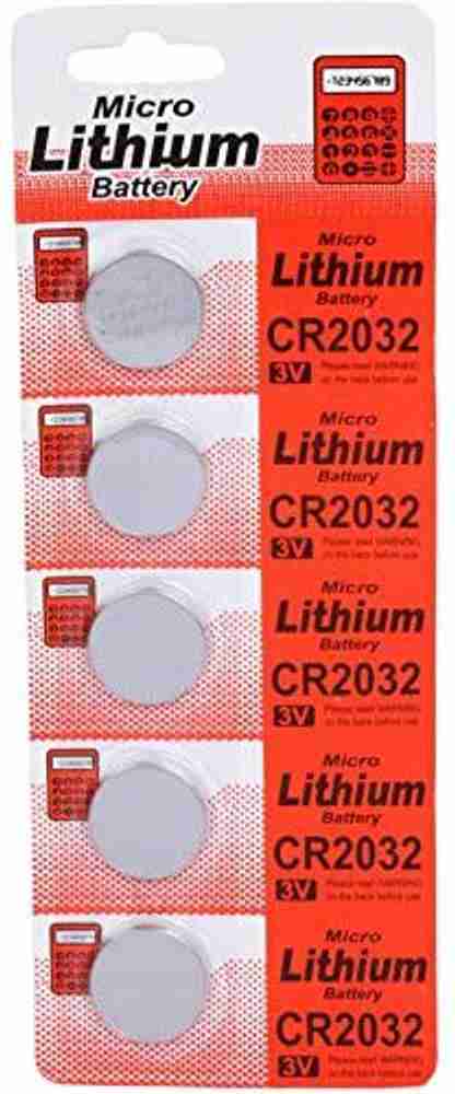 Flysmart CR 2032 3V Micro Lithium Button Coin Cell Pack of 5