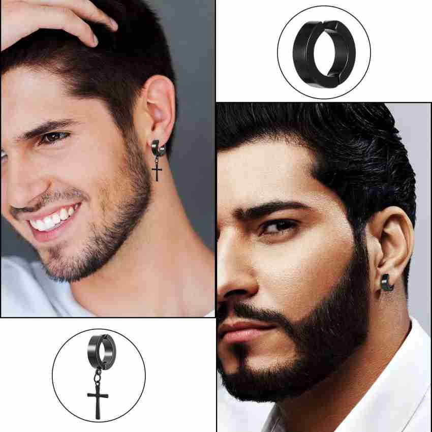 Mens earrings without deals piercing