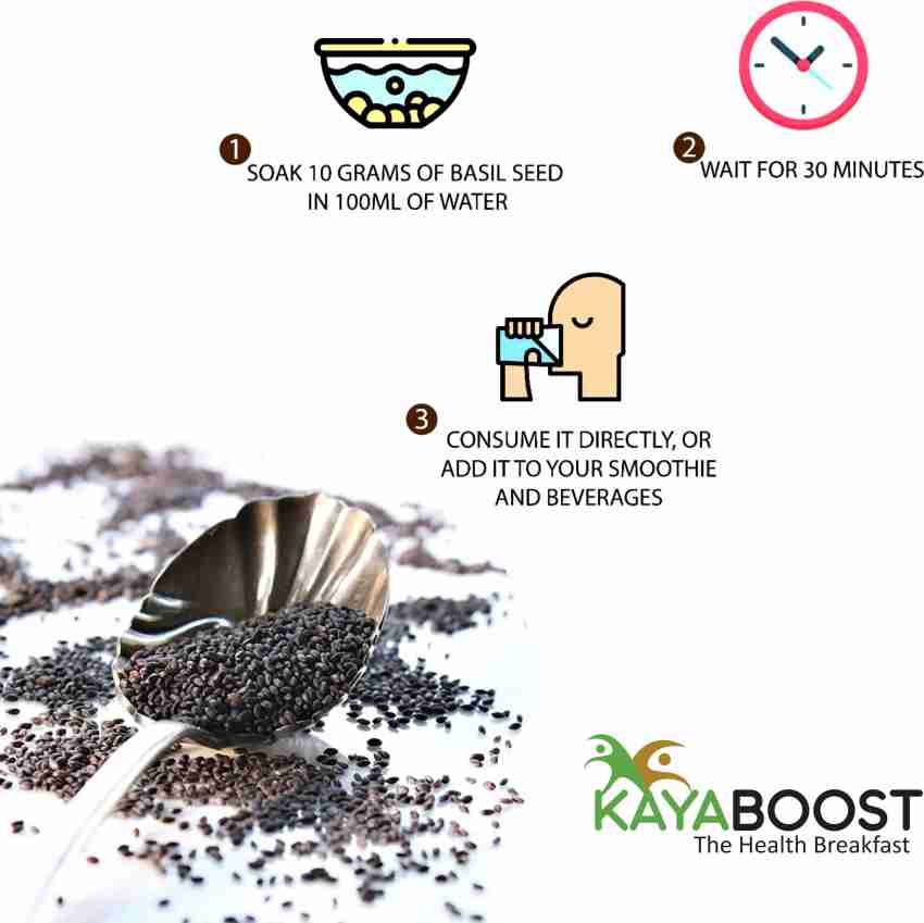 KAYABOOST Raw Basil Seeds Rich in Protein Fibre Edible