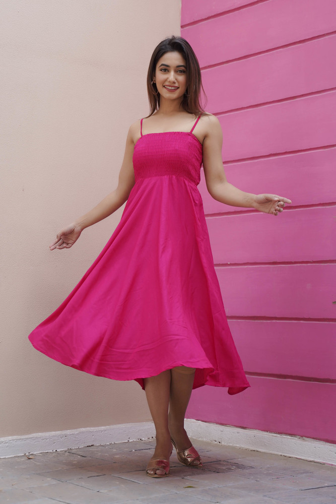Pink sales sleeveless dress