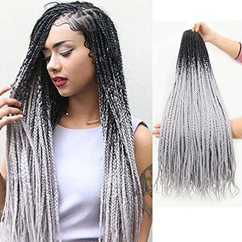Themis Hair Braids 24 Inch 144 Strands Pack Smoky Gray Color Medium Size For Black Women Hair Extension Price in India Buy Themis Hair Braids 24 Inch 144 Strands Pack Smoky Gray Color