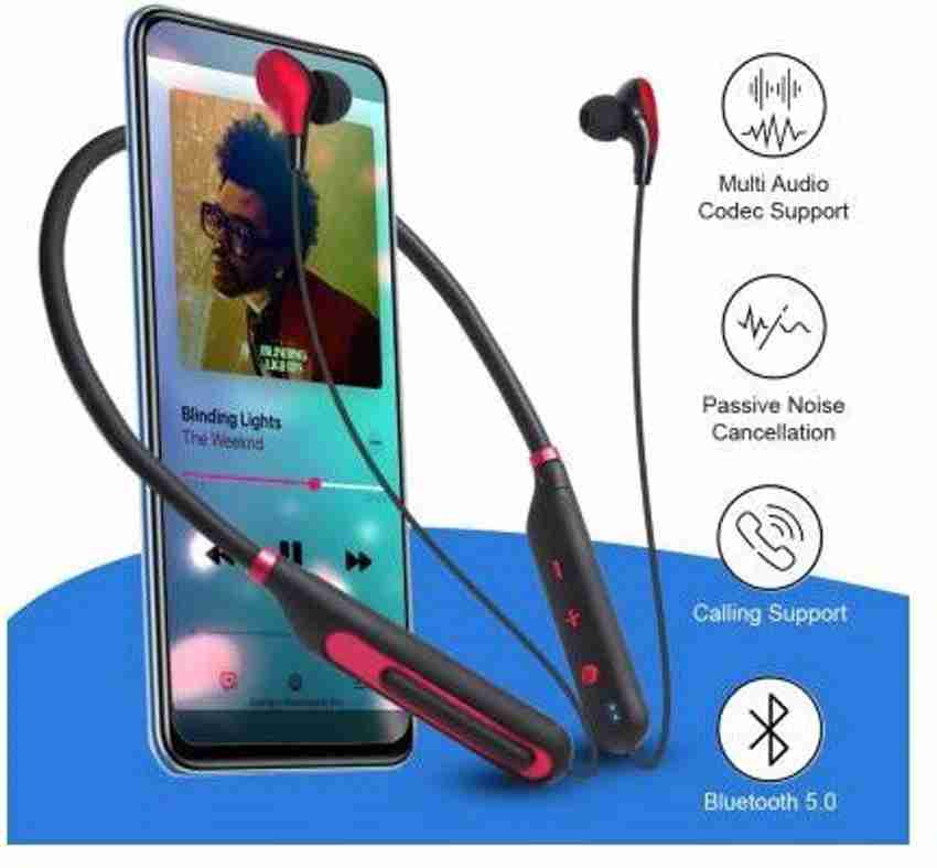 FKU 5.0 Bluetooth NECKBAND WITH Memory Card Slot Bluetooth Headset