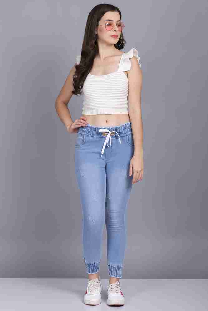 Jogger jeans sale with crop top