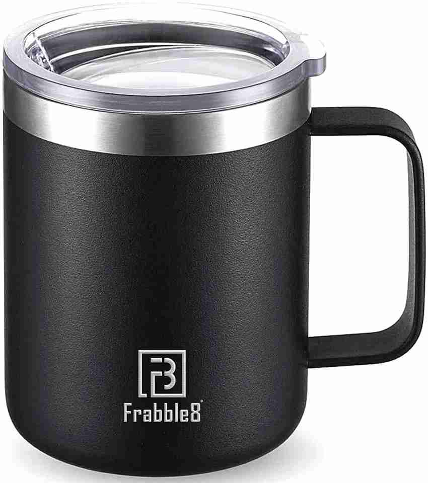 Frabble 8 Double Wall 300ML Vacuum Insulated Stainless Steel Tea Coffee Mug  Thermos Flask Travel Mug - Tumbler with Flip Lid Mesh Filter Hot and Cold  for 6 Hours : Non-Brand