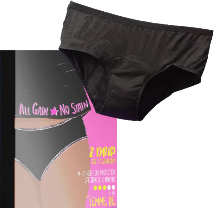 Buy LEMME BE Women Periods Black Panty Online at Best Prices in India