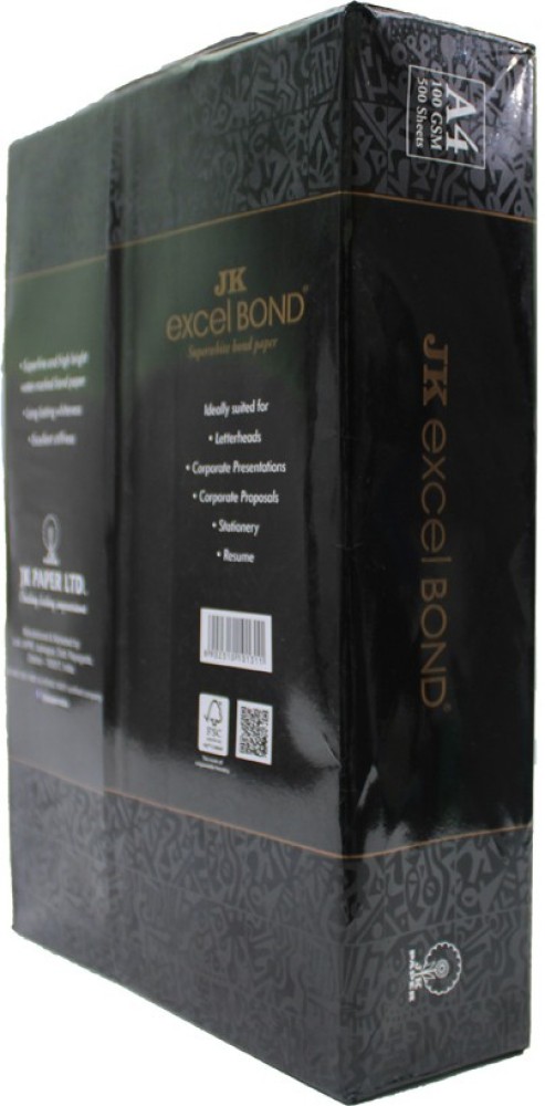 Jk Excel Bond Paper A4 size 100 Sheets 90 Gsm Pack Of 1