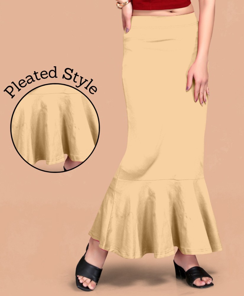 SCUBE DESIGNS Pleated Saree Shapewear Silhoutte Beige (XL) Lycra Blend  Petticoat Price in India - Buy SCUBE DESIGNS Pleated Saree Shapewear  Silhoutte Beige (XL) Lycra Blend Petticoat online at