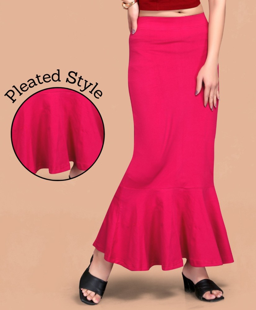 SCUBE DESIGNS Pleated Saree Shapewear Silhoutte Pink (XL) Lycra