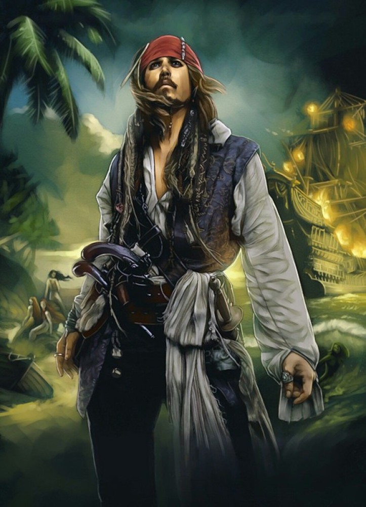 jack sparrow wallpaper on LARGE PRINT 36X24 INCHES Photographic