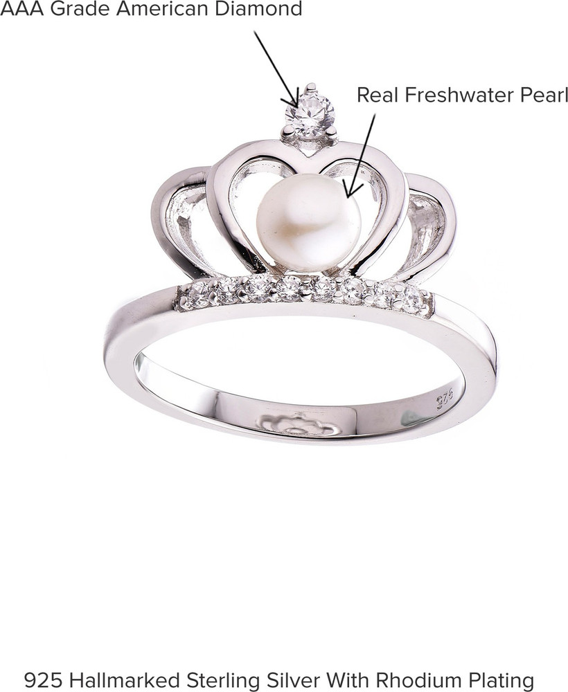 Pure top rhodium ring