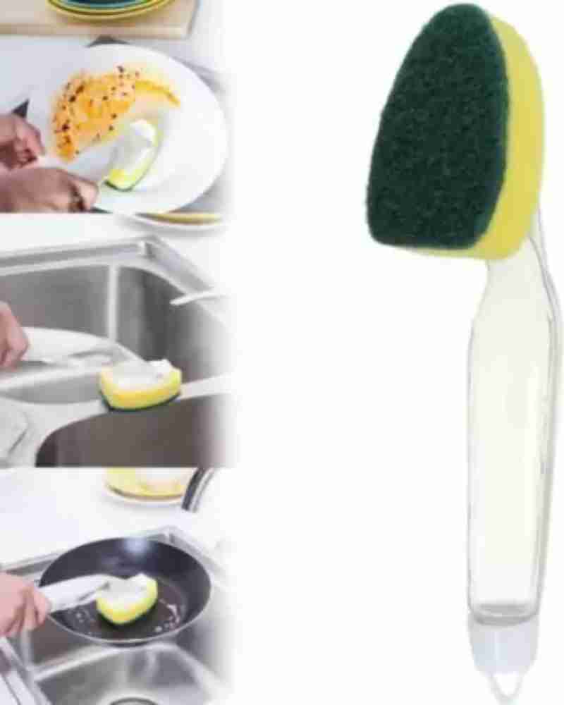 Brush Sponge Kitchen Handle Long Cleaning Dish Dishwashing Cleaner