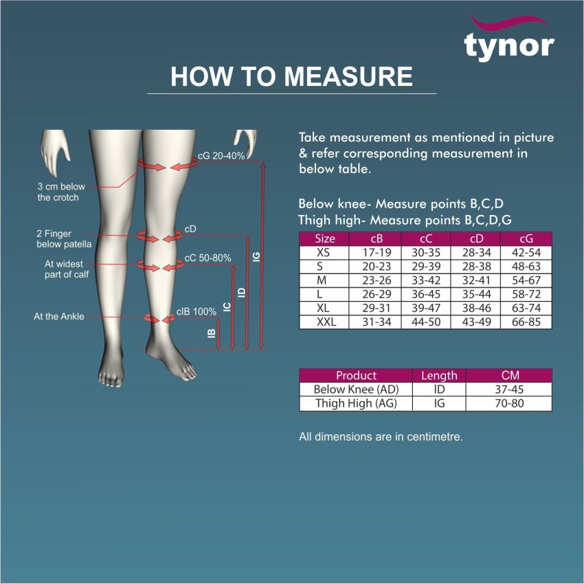 Buy Tynor Compression Garment Leg Mid Thigh Closed Toe, Beige