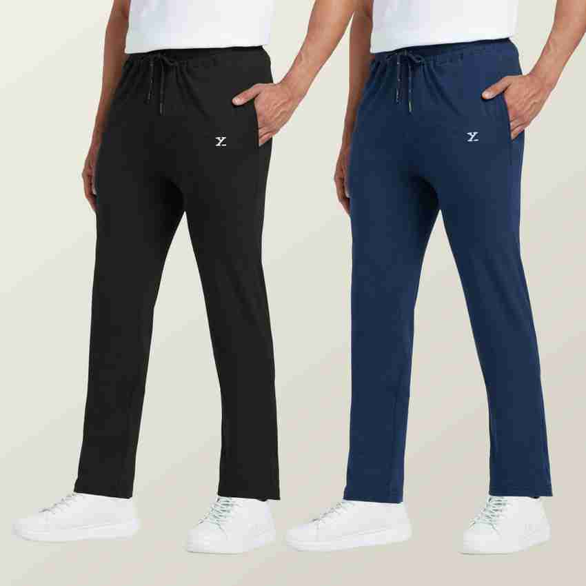 XYXX Ace Intellisoft Micro Modal Solid Lounge Solid Men Black, Blue Track  Pants