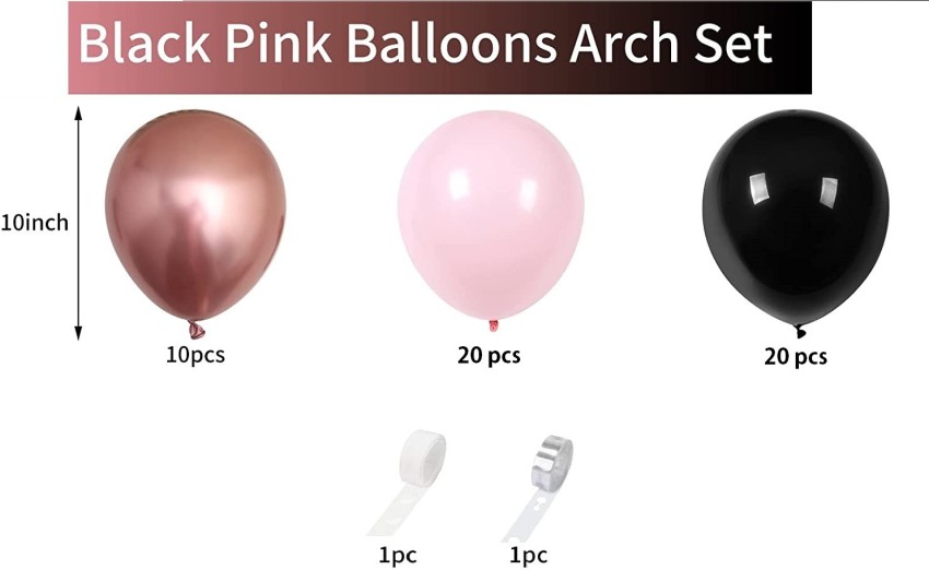 1set Black & Pink Balloon Garland Kit, Including Grey & Pink