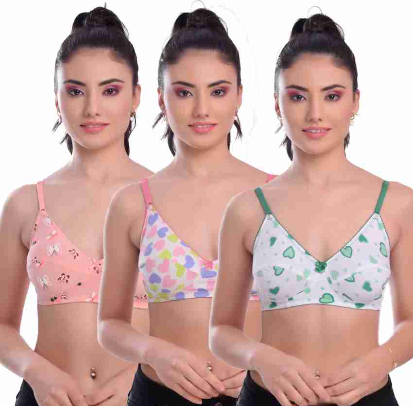 bodylonian Cotton Non-Padded Non-Wired Floral Print Bra Women Combo Pack  Girls Everyday Bra Women T-Shirt Non Padded Bra - Buy bodylonian Cotton Non-Padded  Non-Wired Floral Print Bra Women Combo Pack Girls Everyday