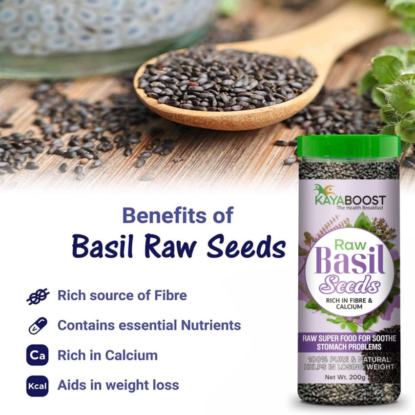 KAYABOOST Raw Basil Seeds Rich in Protein Fibre Edible