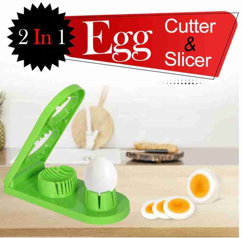 Stainless Steel Egg Slicer 2 in 1 Egg Cutter Fruit Slicer for