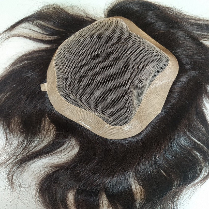 golden hair int Los Angeles hair patch for men size 9x7 100