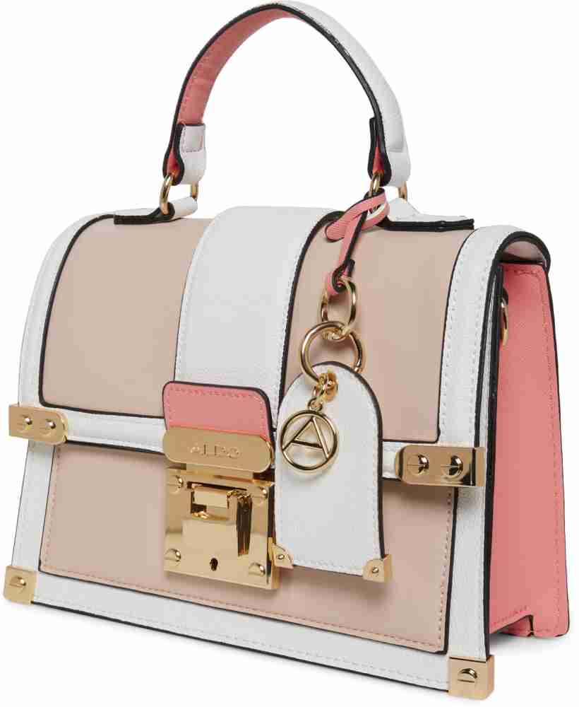 Aldo, Bags, Aldo Pink White And Black Bag With Gold Hardware