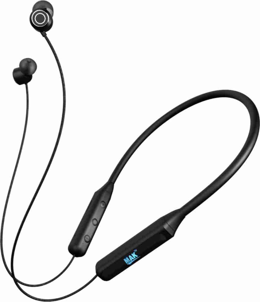 MAK MK 300 Wireless Neckband with 25 hours of Play Time Black