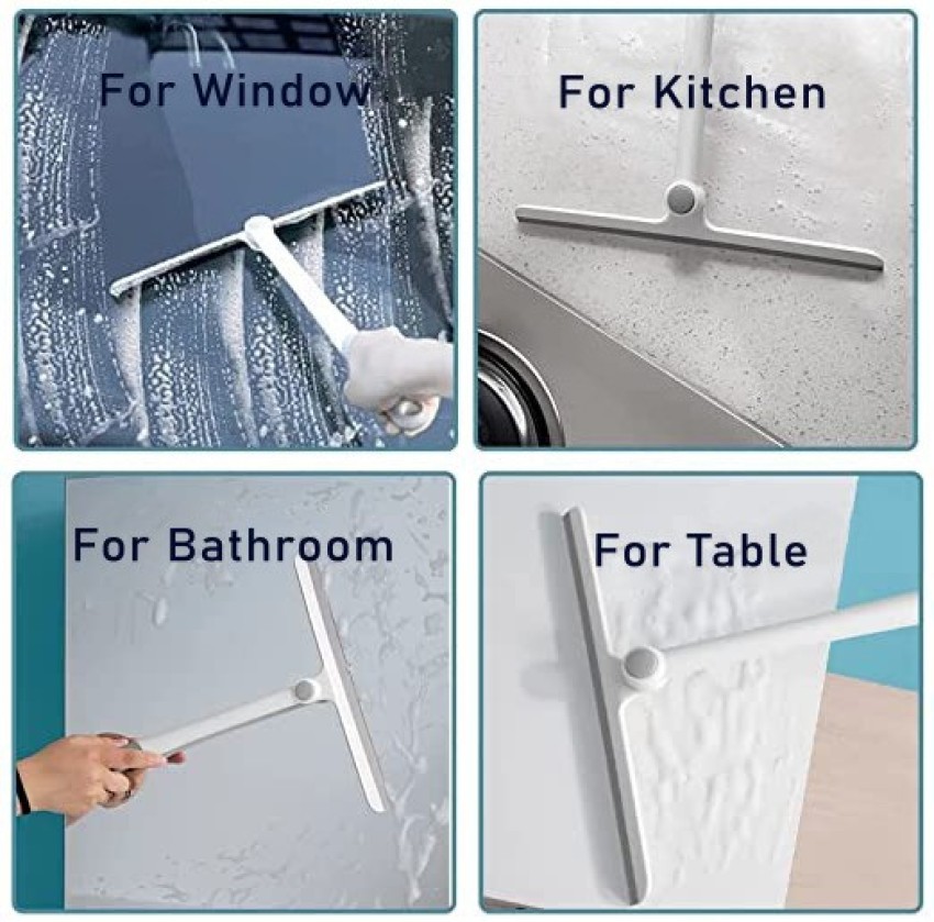 3 Packs Squeegee for Shower, Rubber Glass Shower Door Squeegee with 3  Shower Hoo