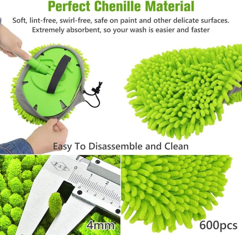 microfiber car wash brush mop kit