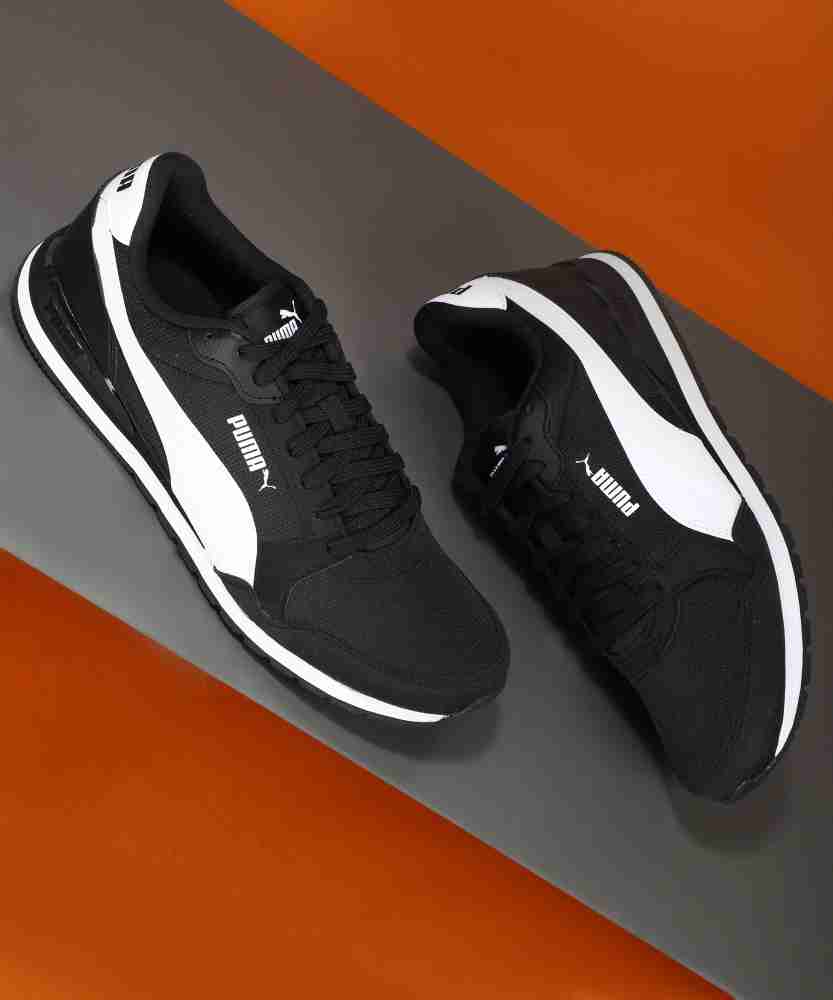 Puma black mesh store trainers