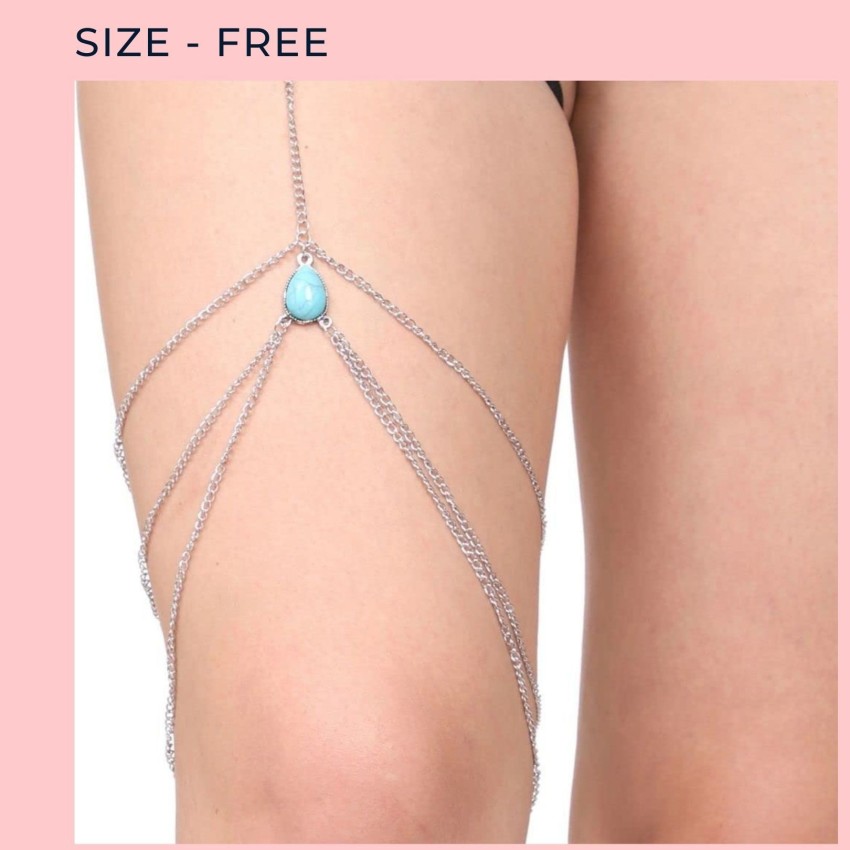 FEMNMAS Silver Bead Thigh Chain Metal Anklet Price in India - Buy FEMNMAS  Silver Bead Thigh Chain Metal Anklet Online at Best Prices in India