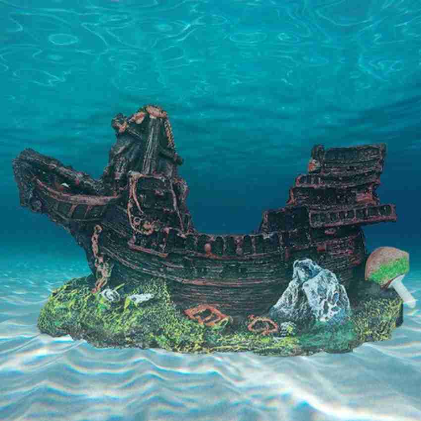 Foodie Puppies Aquarium Shipwreck Pirate Ship Decorations Fish Tank Aquarium Landscape Decor River Rock Unplanted Substrate Price in India Buy Foodie Puppies Aquarium Shipwreck Pirate Ship Decorations...