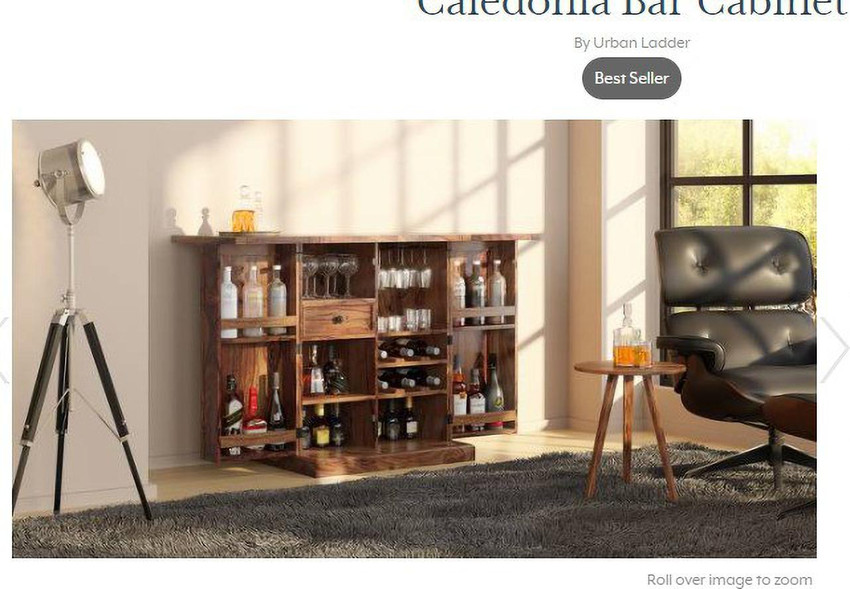 MAHIMART AND HANDICRAFTS sheesham Wood Stylish Bar Cabinet Solid