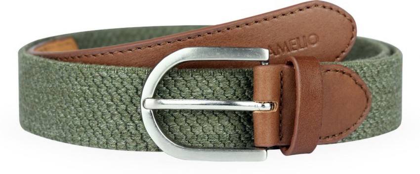 Camelio Men Party Green Canvas Belt green - Price in India